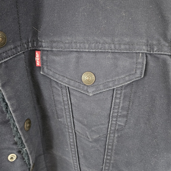 Levis Men's Blue Jacket with Sherpa Size Large - Picture 3 of 5